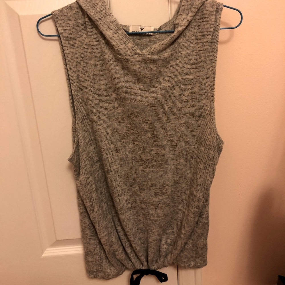 Gray sleeveless sweater